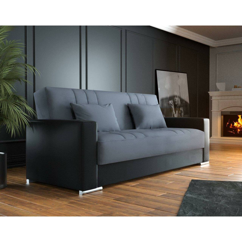 3 posti letto divano Arix, divano con apertura a click-clack e 2 cuscini, 90x38"H39" (230x96H101 cm), disponibile in 2 colori