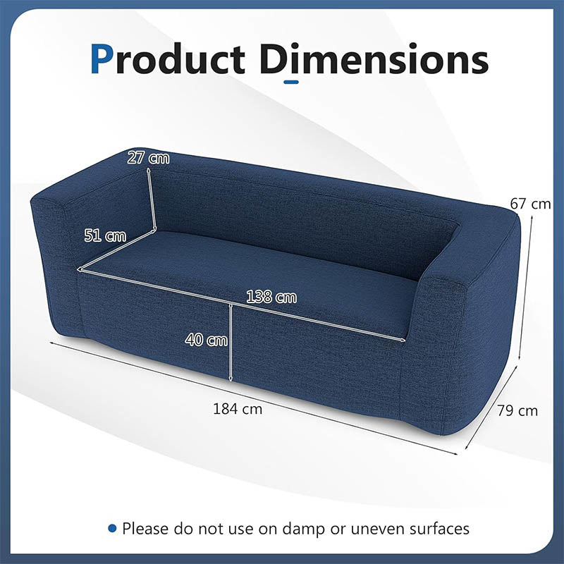 Divano Letto Gonfiabile a 2 Posti, Divano Gonfiabile Portatile con Fodera Rimovibile, Ampio Sedile, Schienale Ergonomico e Braccioli