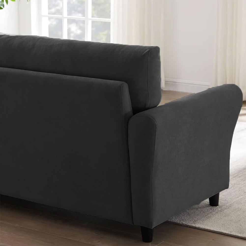 Shally Dogan Divano 3 Posti con Rivestimento in Tessuto e Struttura in Legno Robusta, Sofa Premium Relax con Imbottitura Extra Morbida ad Alta Densità, Altezza Piedini Affusolati 10 cm