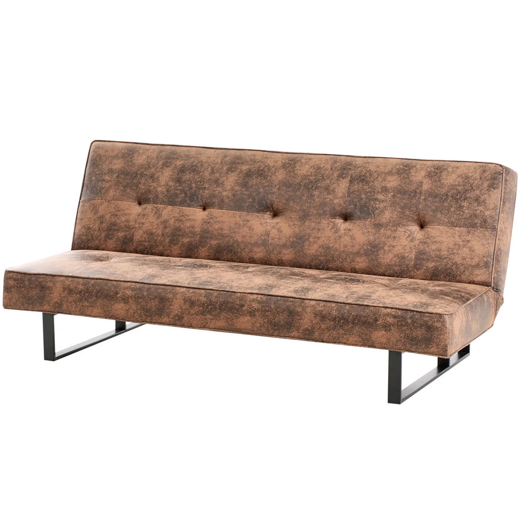 BAKAJI Divano Letto Reclinabile Clic Clac 3 Posti Reclinabile, Rivestimento in Pelle Sintetica, Seduta Imbottita ad Alta Densità e Ergonomica, Gambe Metallo Apertura e Chiusura Facilitata